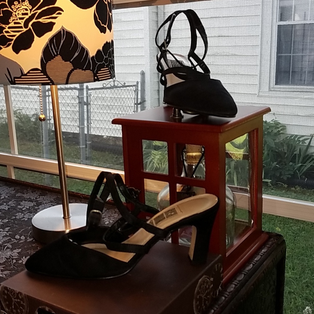 Satin Criss Cross Ankle Strap Heels